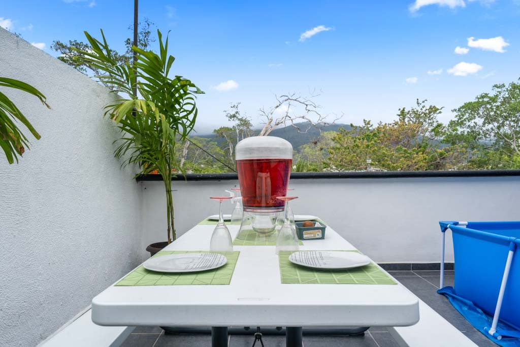 Terrace and outdoor living at Aralias