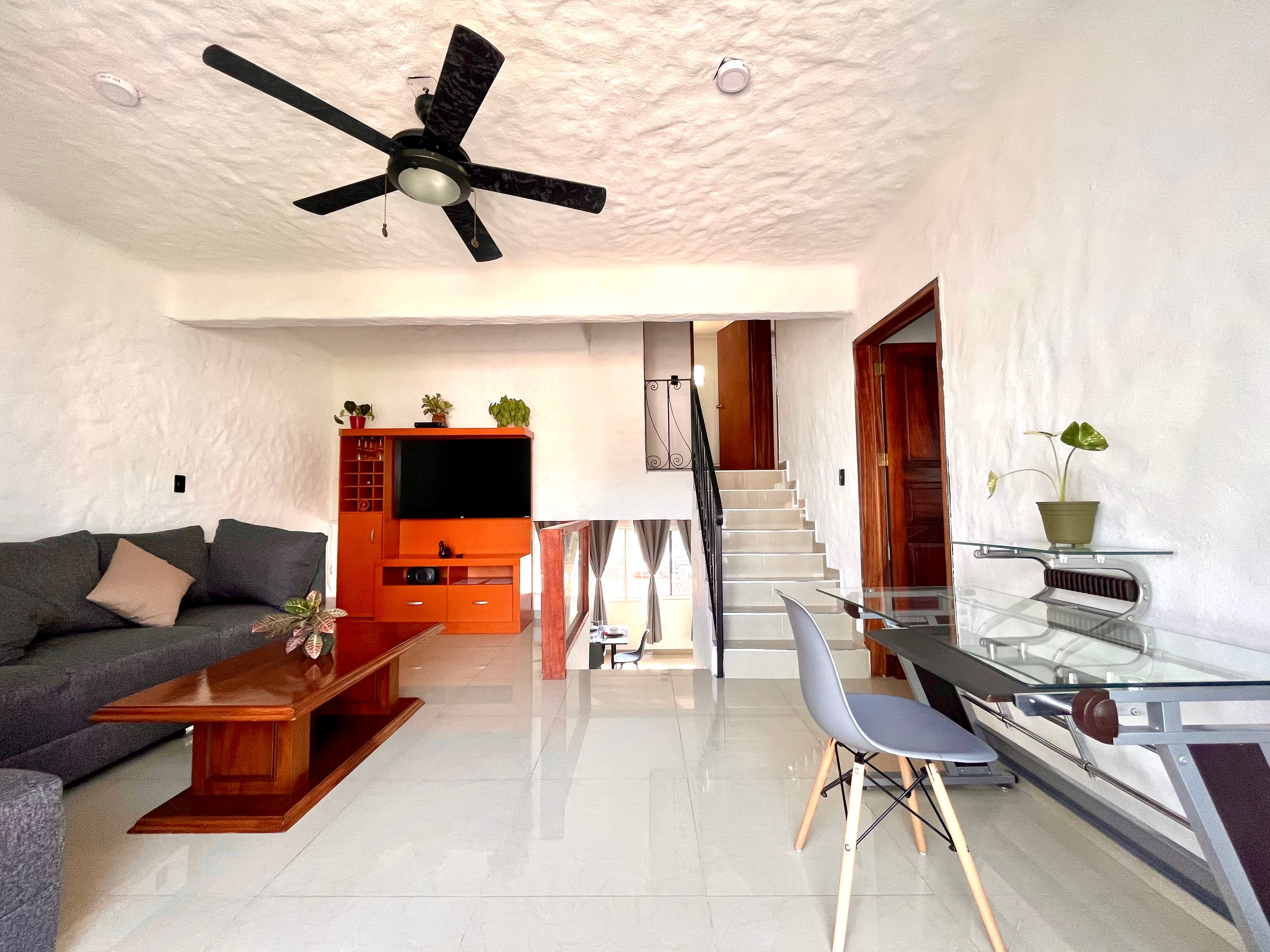 Living room and interior layout at Mangos